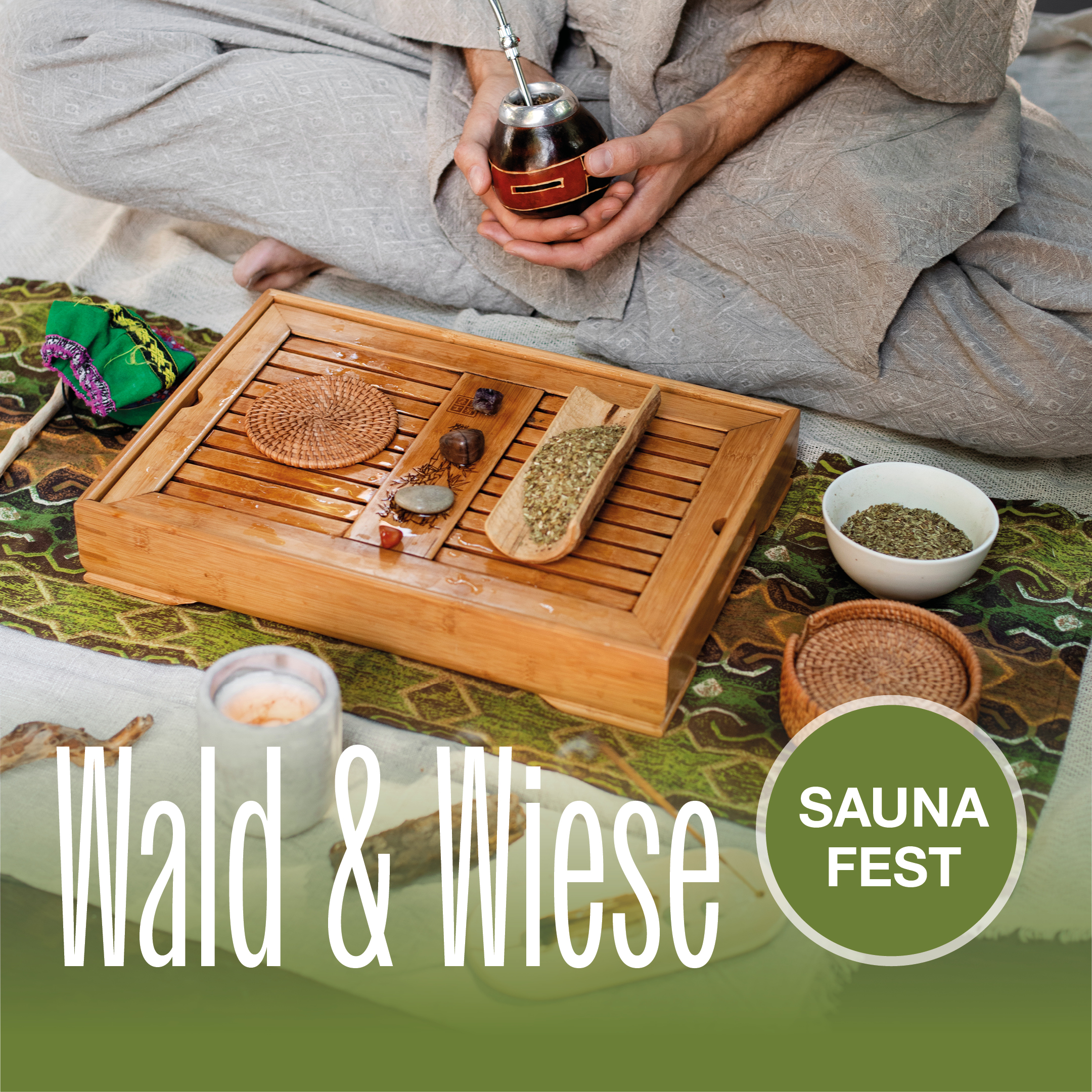 Saunafest „Wald & Wiese“ im Palm Beach mit Kräutern, Räucherritualen und naturnaher Wellness-Atmosphäre.